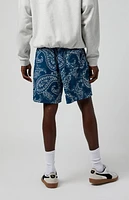 Pacsun Blue Aaron Paisley Mesh Volley Shorts