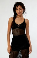 Mesh Tie Back Midi Dress