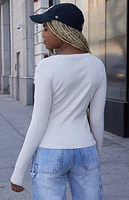 John Galt Cream Brenda Long Sleeve Top