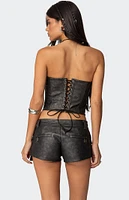 Edikted Ryan Faux Leather Cargo Corset