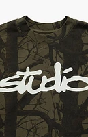 Studio by Supervsn Camo Script Crew Neck Sweatshirt