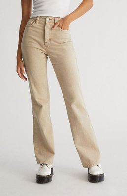 Eco Beige High Waisted Bootcut Jeans
