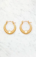 LA Hearts 14K Gold Plated Heart Earrings