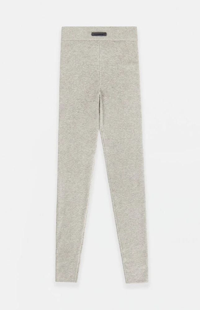Fear of God Essentials Women's Heather Stone High Power Ribbed Knit Leggings