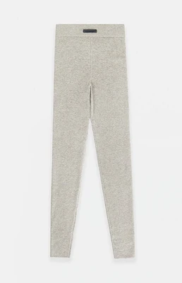 Fear of God Essentials Women's Heather Stone High Power Ribbed Knit Leggings