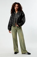 Glamorous Faux Leather Bomber Jacket