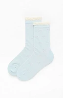 Pacsun Blue Bow Ruffle Crew Socks