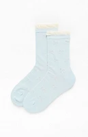 PacSun Blue Bow Ruffle Crew Socks