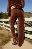 John Galt Brown Velour Anastasia Sweatpants