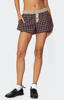 Edikted Mixed Plaid Boxer Shorts