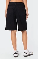 Edikted Jacqui Low Rise Denim Bermuda Shorts