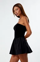 LA Hearts Strapless Drop Waist Mini Dress