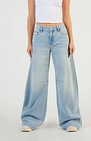 Pacsun Remi Dart Baggy Barrel Jeans Light Indigo
