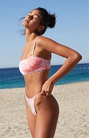 Cupshe Multicolor Spliced Square Neck Bralette Bikini Top