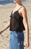 John Galt Black Tie Front Top