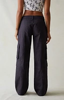 Dark Gray Tab Low Rise Baggy Cargo Pants