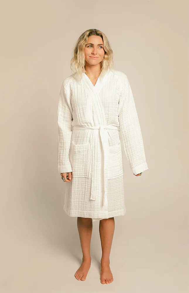 Organic White Gauzy Robe