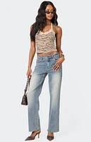 Edikted Zebra Printed Halter Top