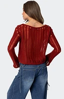 Edikted Sagir Sheer Ladder Knit Top