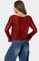 Edikted Sagir Sheer Ladder Knit Top