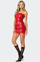 Edikted Samba Sequin Strapless Mini Dress