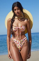 Pacsun Eco Pink Fruit Bessy Bandeau Bikini Top