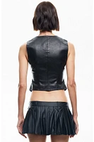 LIONESS Faux Leather Rider Mini Skirt