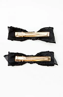 2 Pack Black Bow Hair Clips