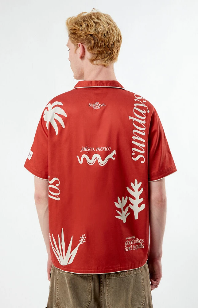 Los Sundays Good Vibes Woven Camp Shirt