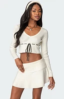 Edikted Andie Ribbon Knit Top