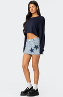 Edikted Shining Star Denim Mini Skirt