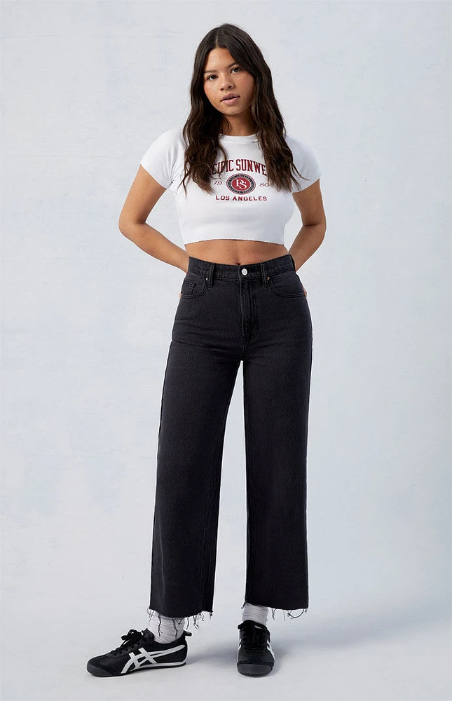 Eco Black Nora Cropped Wide Leg Jeans