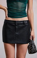 Third Charm Faux Leather Micro Mini Skirt