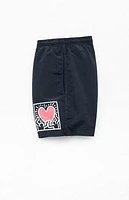 Keith Haring Heart 4" Swim Trunks