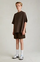 Kids Fear of God Essentials Heather Wood T-Shirt