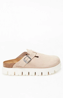 Birkenstock Women's Suede Boston Chunky Clog Warm Sand