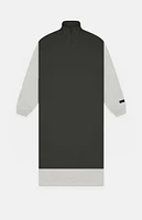 Fear of God Essentials Women's Light Heather Grey Black Nylon Fleece Mock Neck Sweater Dress