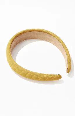 Mustard Quilted Faux Leather Headband