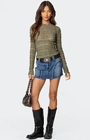 Edikted Jive Washed Denim Mini Skirt