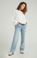 PacSun Jordyn Light Indigo Ripped Low Rise Straight Leg Jeans