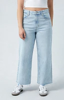 PacSun Eco Stretch Light Indigo Curve Cropped Wide Leg Jeans