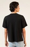 Pacsun Black Solid Waffle Knit T-Shirt