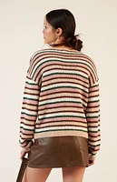 LA Hearts Boat Neck Striped Sweater