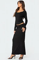 Edikted Johanna Fold Over Maxi Skirt