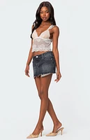 Edikted Scarlett Washed Denim Mini Skirt