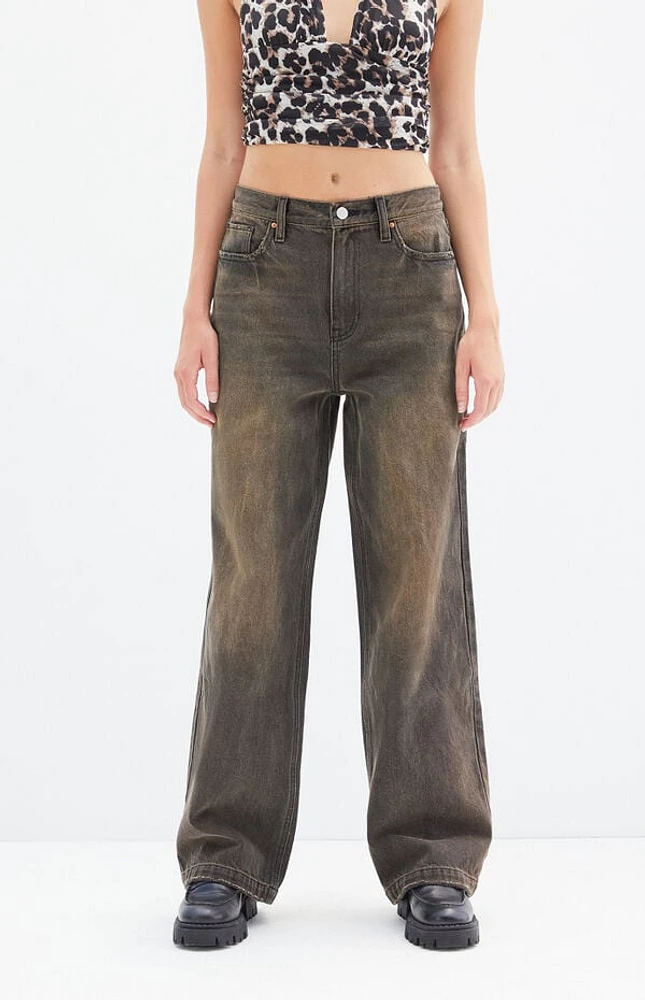 Pacsun Cali Brown Tint Baggy Boyfriend Jeans