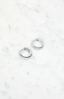 LA Hearts Silver 14K Gold Plated Huggie Hoop Earrings