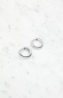 LA Hearts Silver 14K Gold Plated Huggie Hoop Earrings