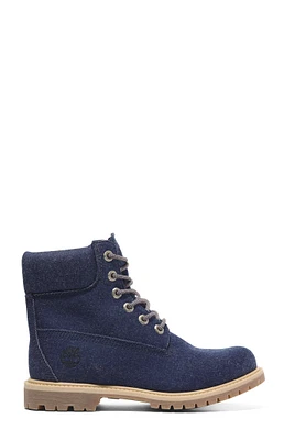 Timberland Women's Dark Blue Canvas Stone Street 6inch Lace-Up Waterproof Boots