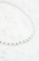 Pearl Silver Beaded Necklace